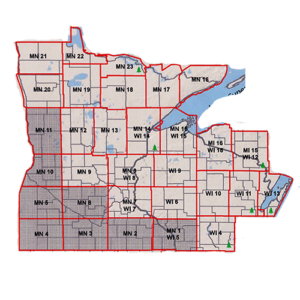 Minnesota Wisconsin historical map