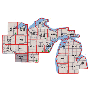 Wisconsin Michigan historical map
